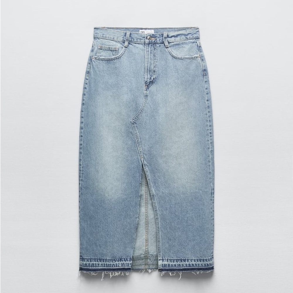 ZARA TRF LONG DENIM SKIRT